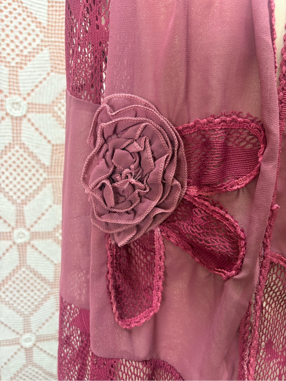 J’Adore Paris Silk/Cotton/Polyester Blend Mix Media Scarf - Picture 2 of 9